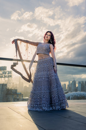 1 of 1 Brown Sequin Reception Lehenga