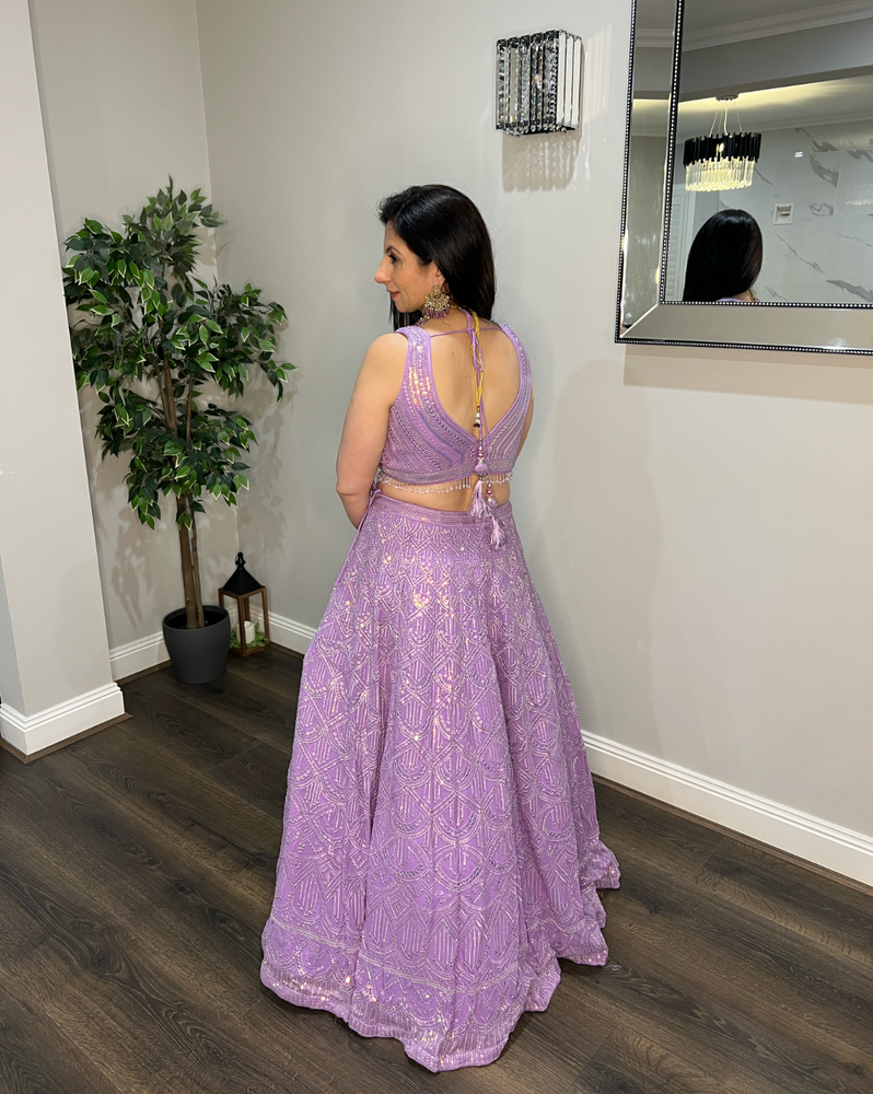 Lavender Embroidered Lehenga Set