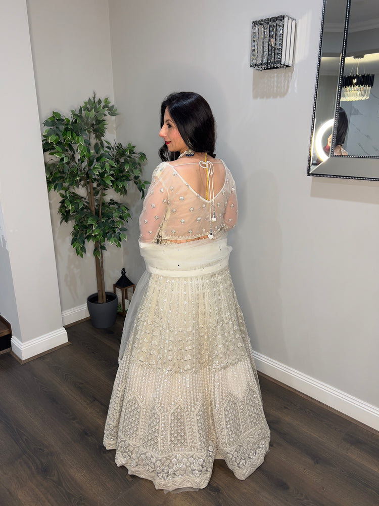 Cream Reception Lehenga Set