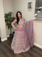 Lilac Net Lehenga Set